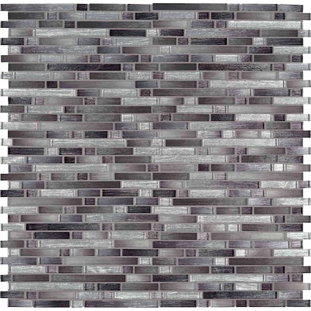 Msi Akaya Nero Interlocking 12 In. X 11.75 In. X 8 Mm Glass Mesh-Mounted Mosaic Tile, 10PK ZOR-MD-0190